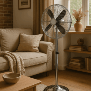 Reality YSTAD – Staande chrome vloerventilator – R03706