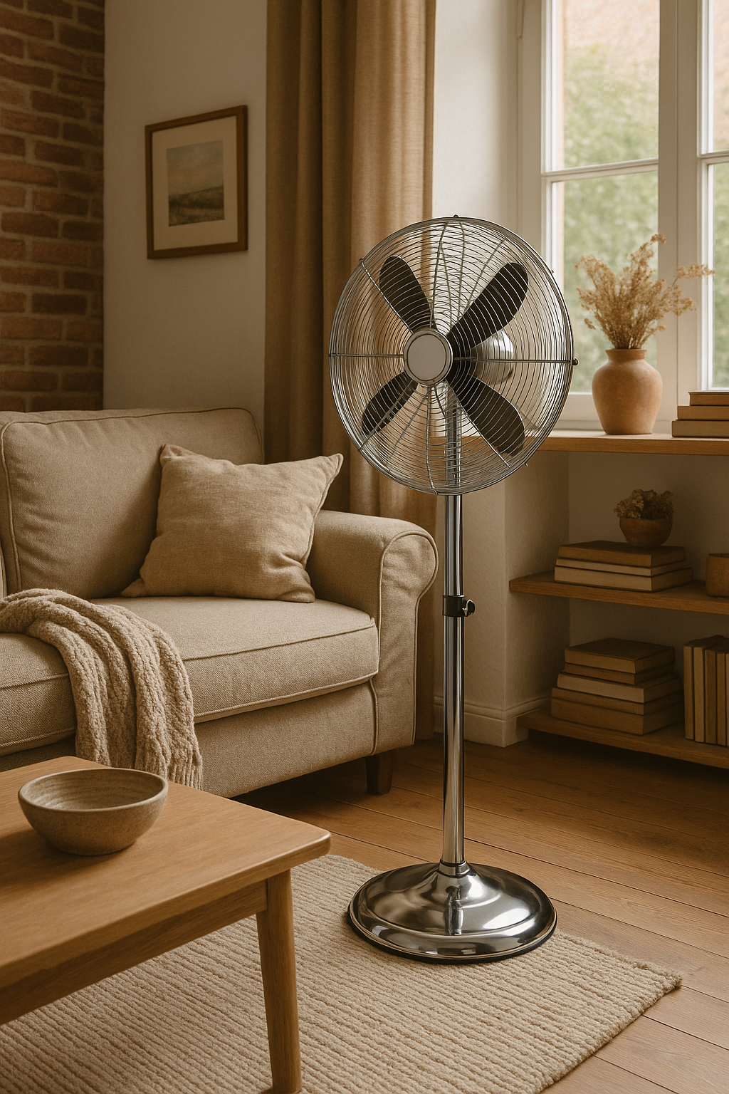 Reality YSTAD staande chrome vloerventilator R-037-06